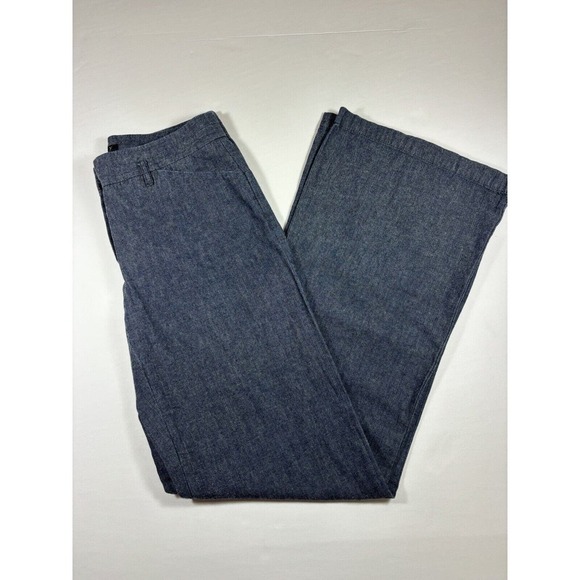Theory Trouser Jeans Dark Chambray Denim 2 Wide Leg - Picture 1 of 10